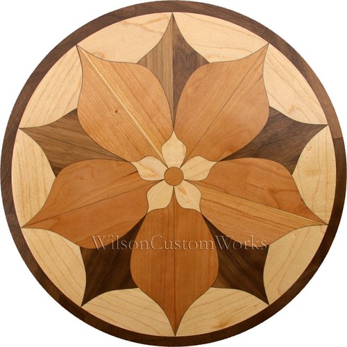 Kit incrustation médaillon plancher bois 24" 44 pièces fleur printemps bricolage plancher table boîte - Photo 1/3
