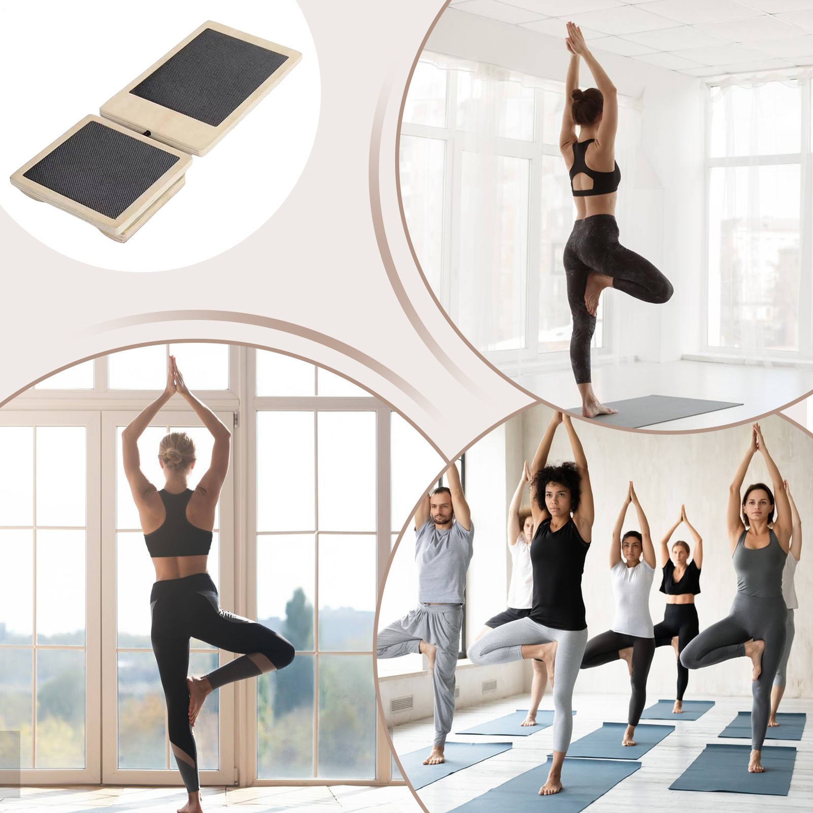 Balance Board For Sprained Single Leg Wooden Anti Slip Ankle Foot Exerciser thumbnail 3