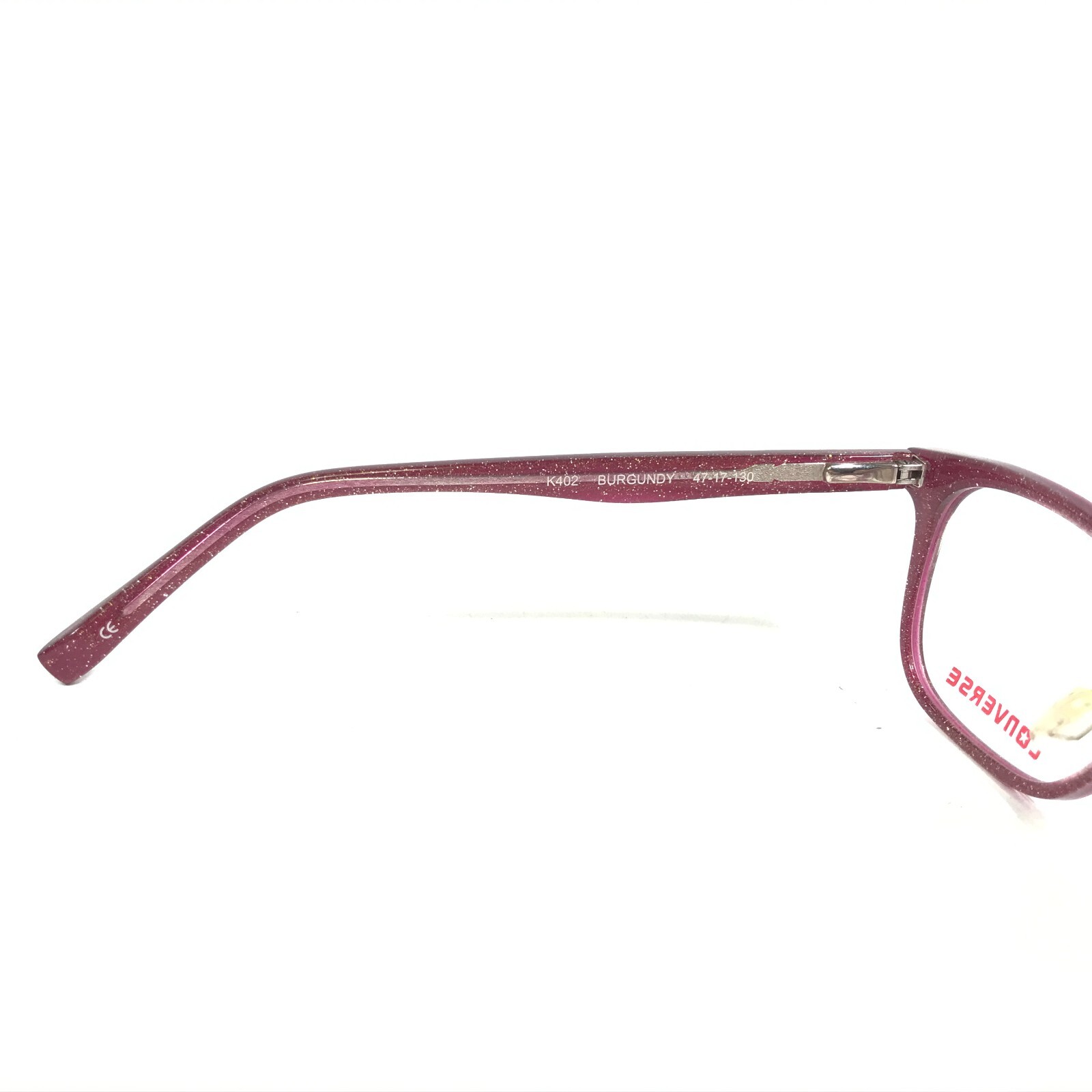 Converse Kids Eyeglasses Frames K402 BURGUNDY Purple Gold Glitter 47-17-130 thumbnail 8