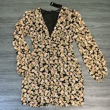 Nasty Gal Long Sleeve Floral Mini Dress Size 6 NWT