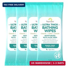 Nurture XL Ultra Thick Body Wipes for Adults w/Aloe  40 Extra Large Disposable