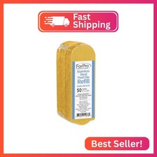 ForPro Professional Collection Stainless Steel Pedi File Refill, 180 Grit, Gold,