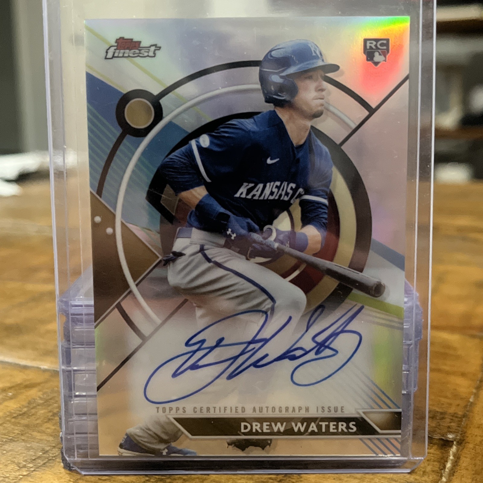 2023 Topps Finest Drew Waters Rookie Refractor Auto FA-DWA Royals