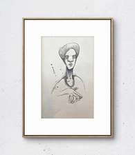 Random Sketchbook Pages: Mona :Paper: 6x19 Unique Neo-Expressionism