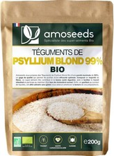 Psyllium Blond BIO 200g | Tégument Pureté Max 99% | 88% Fibres, Sans Gluten