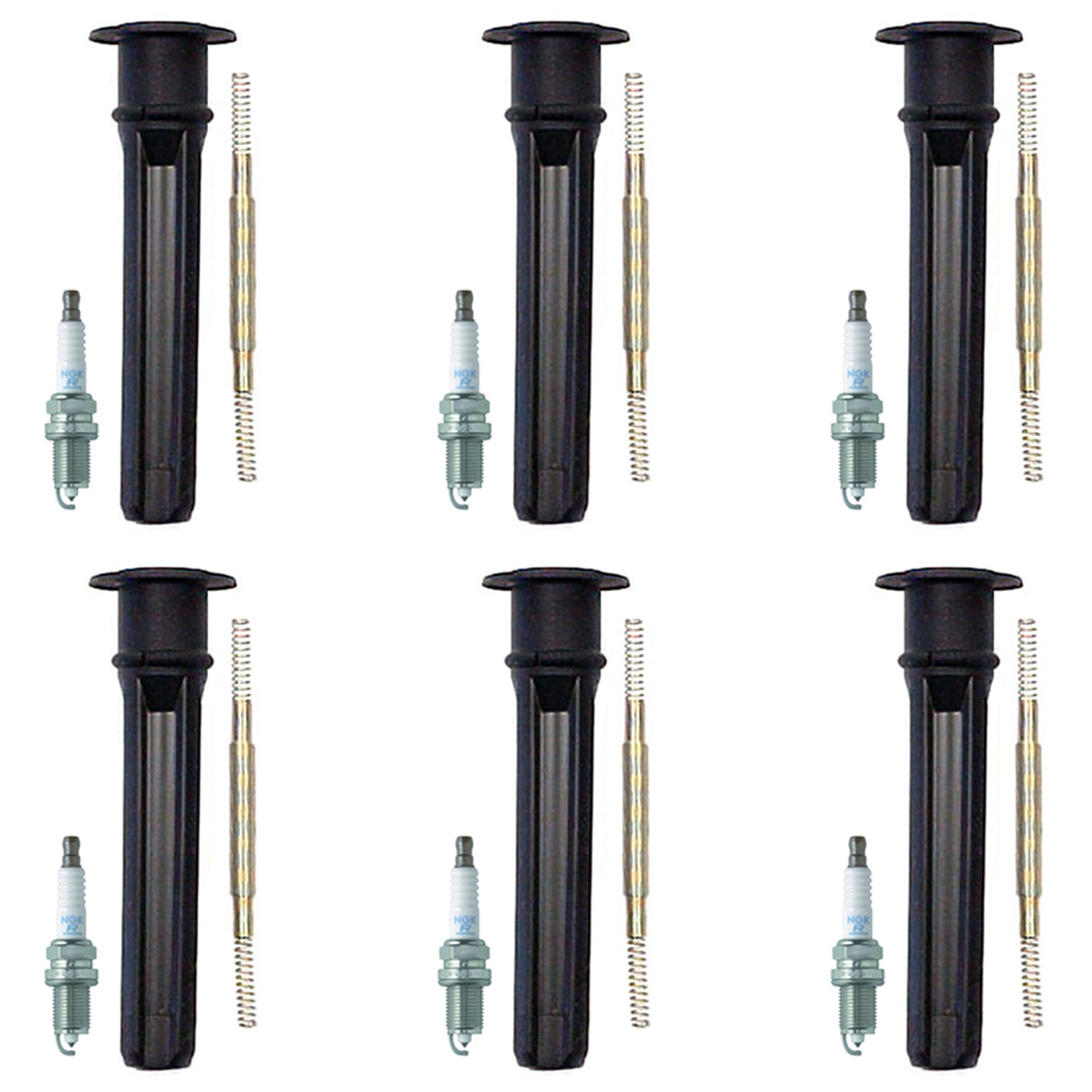 NGK 6 Laser Platinum Spark Plugs  Denso Coil Boots Kit for 300 300M Concorde V6