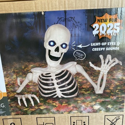 NEW Giant 7 5  Ground Breaking Skeleton with LED Eyes and Sound!!