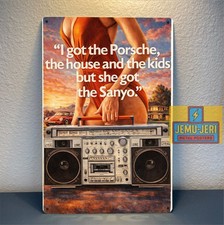 Sanyo Boombox Metal Poster Tin Sign Retro Ghetto Blaster 80s Ad Wall Art New