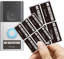 Small No Soliciting Sign for Front Door Weatherproof No Soliciting Sticker for