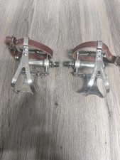 Campagnolo Record Pista Vintage Track Bicycle Pedals W/ Christophe Toeclips