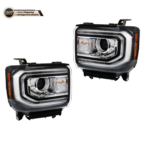 Silscvtt Right+Left HID Headlight For 2016-2018 GMC Sierra 1500 W/o Ballast+Blub - Picture 5 of 17