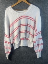 AERIE Woman's Cardigan Sweater Medium White Cotton