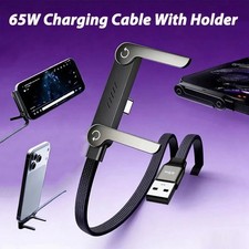 2-in-1 Invisible Holder Charger Cable  240W Fast Charging Cord with Phone Stand