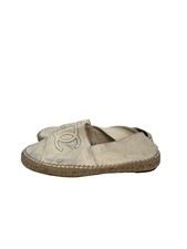 Chanel White Leather Espadrilles, Sz 37 (But Fits Sz 36), Has Dustbag