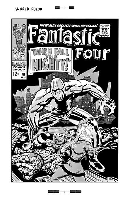 Jack Kirby Fantastic Four #70 Rare Large Production Art Cover Mono