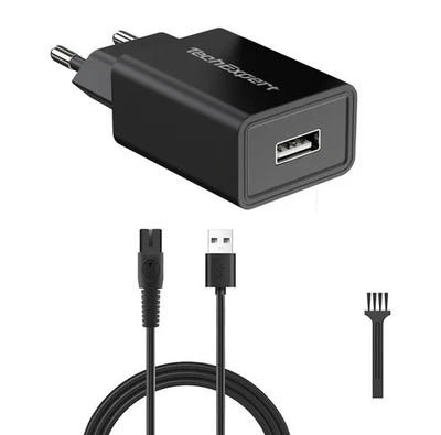 TECHEXPERT Kit chargeur et cable pour rasoirs Philips S3145/00 S3145 S3241 S3242 5Volts 1A