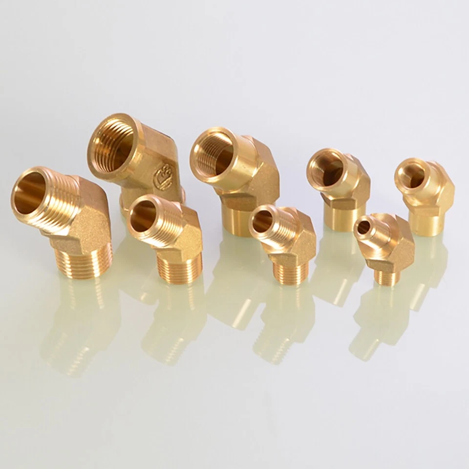 45° Brass Elbow 1/8 to 1/2 Npt Male Female Pipe Fitting Fuel Air Water Oil Gas - Image 4 of 4