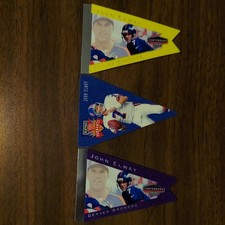 John Elway BRONCO 1998 Playoff PENNANTS 26 1996 7 DieCut YELLOW BLUE PURPLE Felt