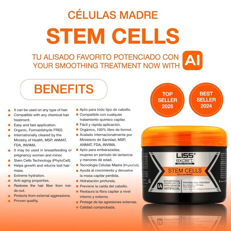 Liss Expert Stem Cells Smoothing Treatment – Organic Keratin & Argan Oil
