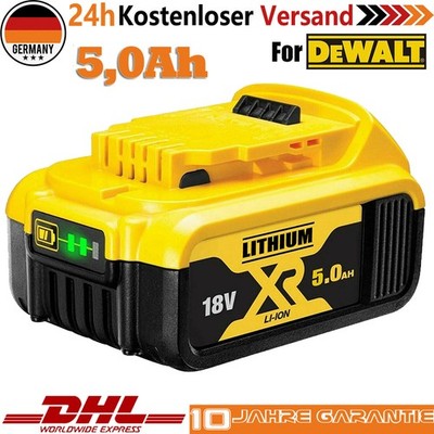 5,0AH AKKU Für DeWalt 20V 20 Volt Max XR Lithium-Ionen-Akku DCB200-2 DCB184-2 DE