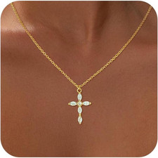 Cross Necklace for Women, 14K Gold Cross Necklaces for Women Trendy Dainty Gold