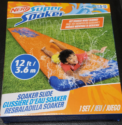 NERF Super Soaker Water Slide 12 Foot Length Kid's Water Slide Ages 5-12 - NEW