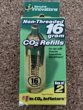 2 NOS 16g Unthreaded CO2 Cartridges by Genuine Innovations