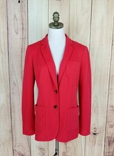 Vintage Talbots ABERDEEN BLAZER Jacket Womens Size 6 Red Pinstripe Lining