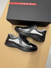 Prada American Cup Black Leather Mesh EU44 UK10 Great Condition RRP: £690