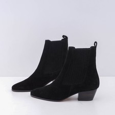 Sandro Bottines Femme Noires Daim Cuir Bottines à Cheville T36 UK 3 SFACH00251
