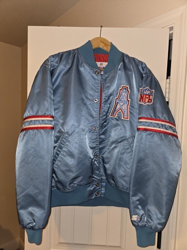 NFL Houston Tennessee Oilers Satin Starter Jacket L Pro Line Authentic Vintage - Picture 1 of 12