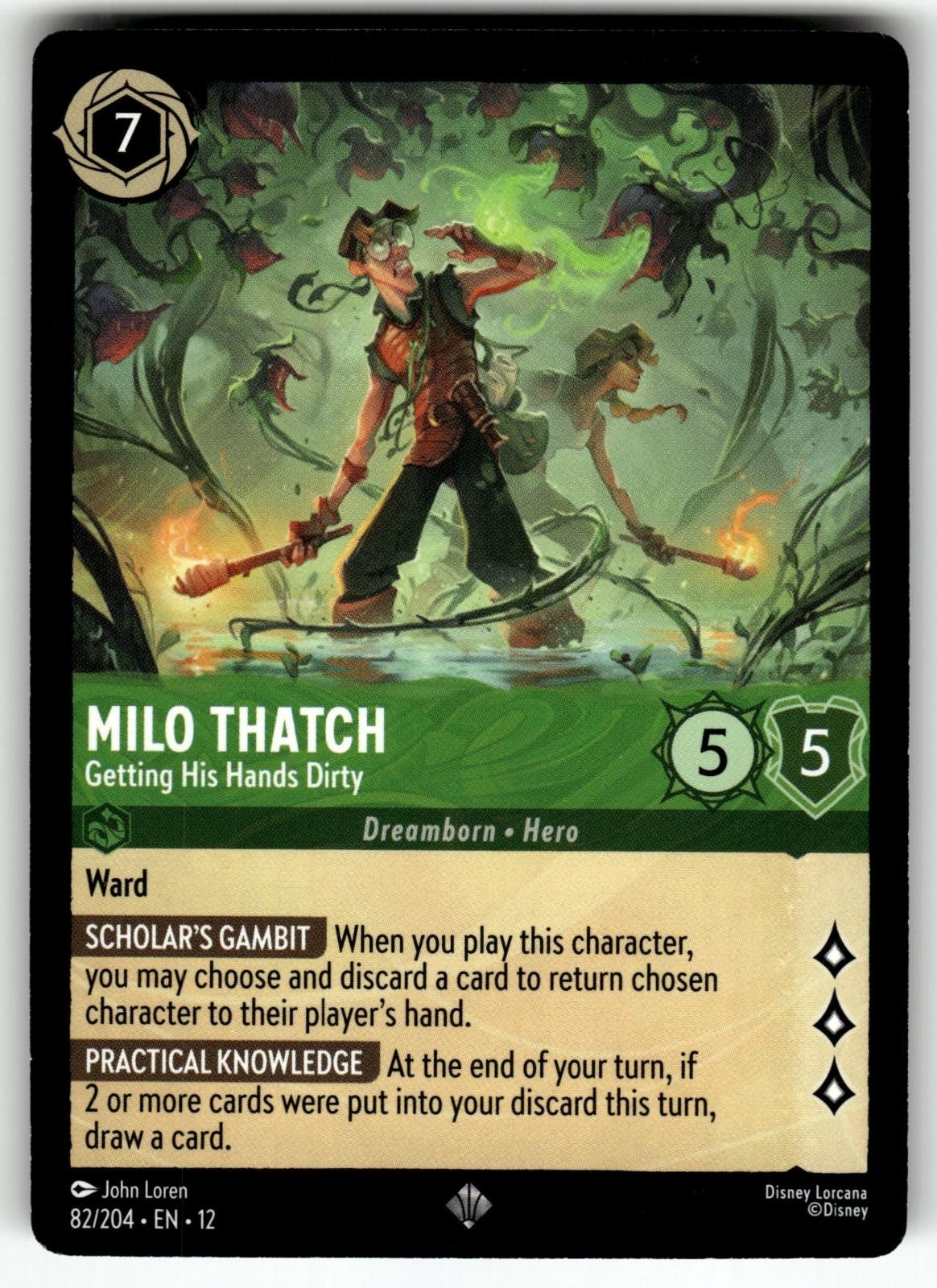 Milo Thatch - Getting His Hands Dirty 82/204 Super Rare Wilds Unknown Lorcana NM