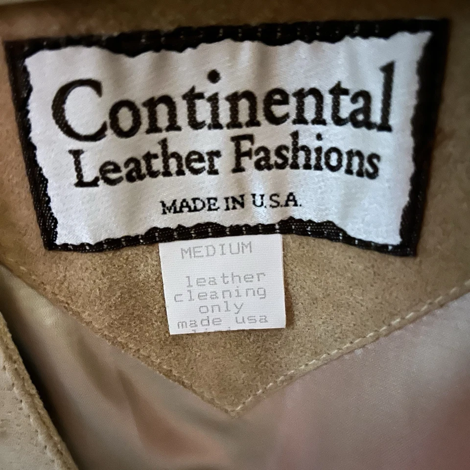 Continental кожи моды винтажный замши с бахромой бисером куртка M - Изображение 4 из 4