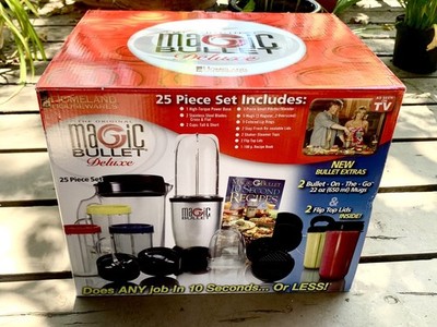 NEW MAGIC BULLET DELUXE 25 PIECE SET ORIGINAL HOMELAND HOUSEWARES - FAST SHIP 