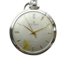 SEIKO Marvel Pocket Watch 17000M Hand Wound Watch 19 Jewels Silver Color From Ja