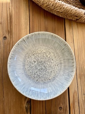DENBY Halo Speckle Gray Blue Pasta Bowl NWOT