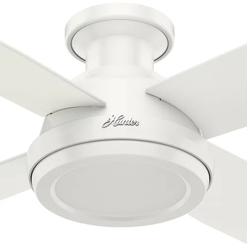 Hunter Dempsey 52" Indoor Flush Mount Ceiling Fan in Fresh White - Picture 3 of 9