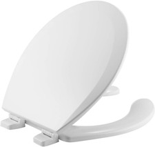 Bemis 550TTT Open Front Durable Wood Toilet Seat, Secure Hinges Stay Tight, Made