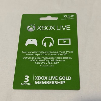 Xbox Live Gold 3 Month Membership Card Subscription Game Pass Essential Core