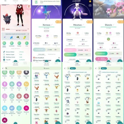 Pokémon PTC Acc Go - Lvl55 - 58 Shiny - 96 Legendary