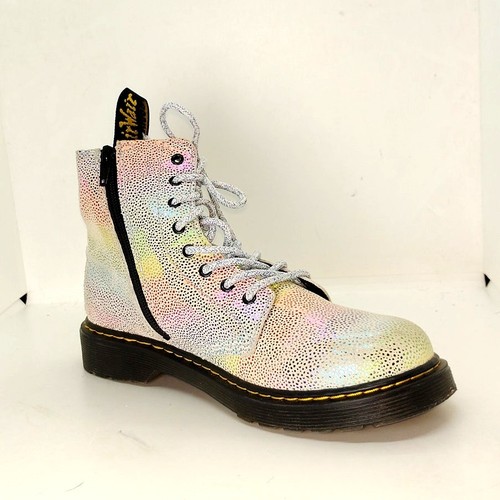 Dr. Martens Damen Pascal schillernde Leder hohe Kampfstiefel - Gr. 5 - Bild 2 von 7