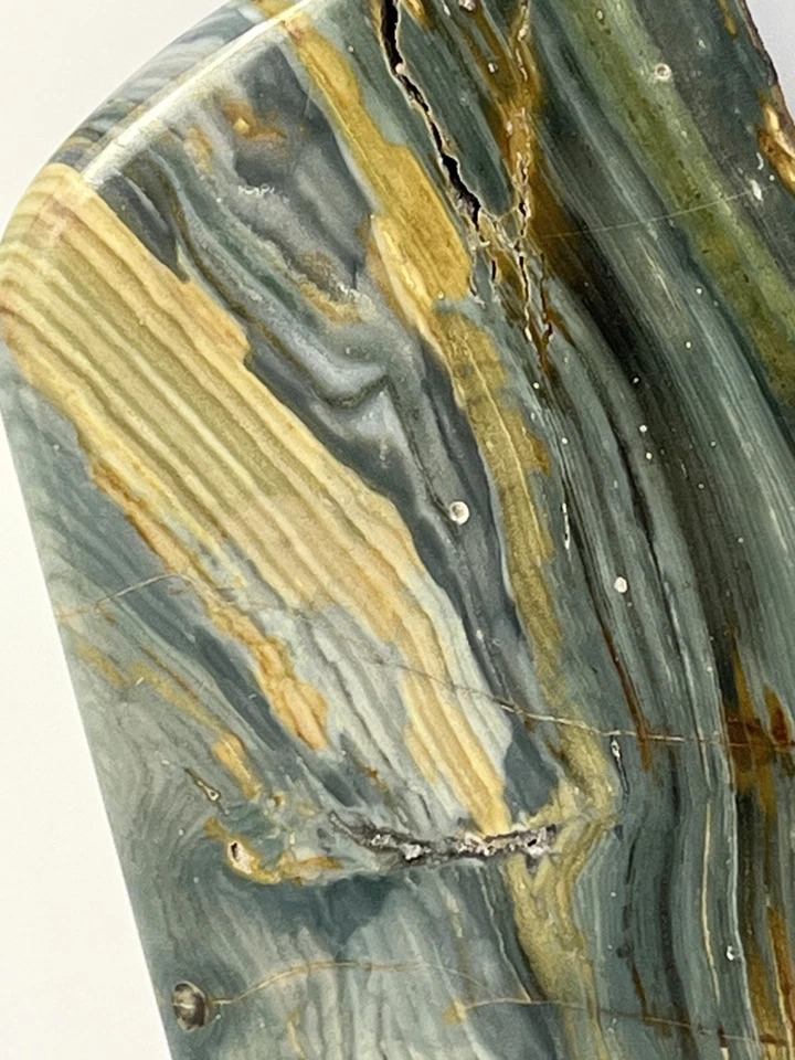 RARO! Gary jaspe verde/larsonita/bogwood petrificado, losa de piedras preciosas 111 mm x 64 mm Foto 3 de 4