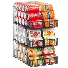 3 Pack Can Storage Organizer For 16.94"D x 11.23"W x 17.14"H, Black