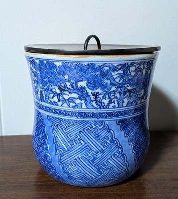 Japanese Seto Mizusashi Water Jar Sometsuke Shonzui Style Gorodaifu Chado