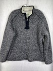 Orvis Heavy Sherpa Lined 1/4 Zip Pullover Sweater - Men's Large, Gray