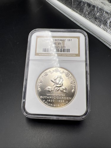 1997 P Botanical Commemorative Silver Dollar Coin NGC MS69 Gem BU UNC #011 - Picture 6 of 8