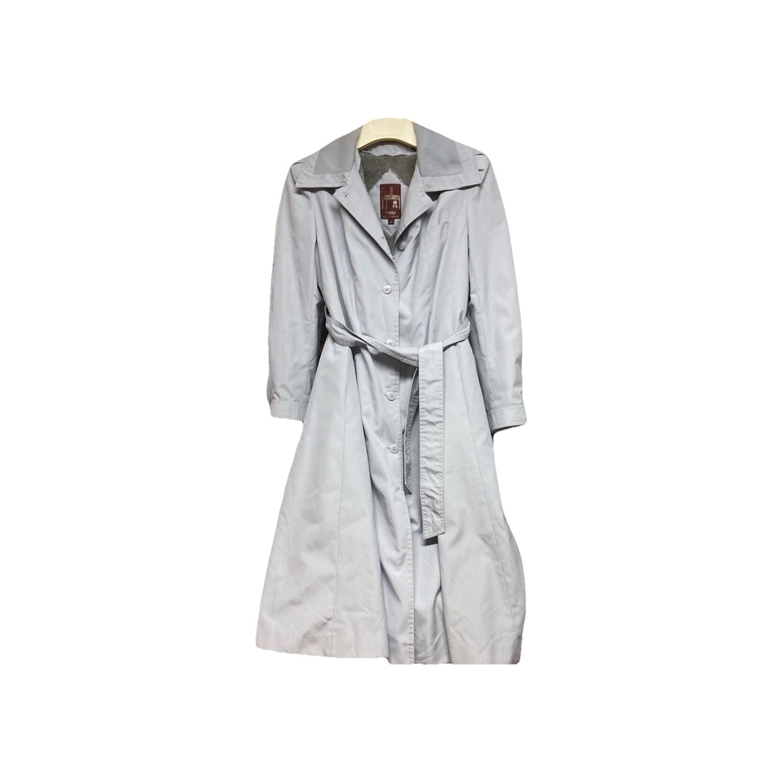 Women's Gray Trench Coat with Belted Waist Size S