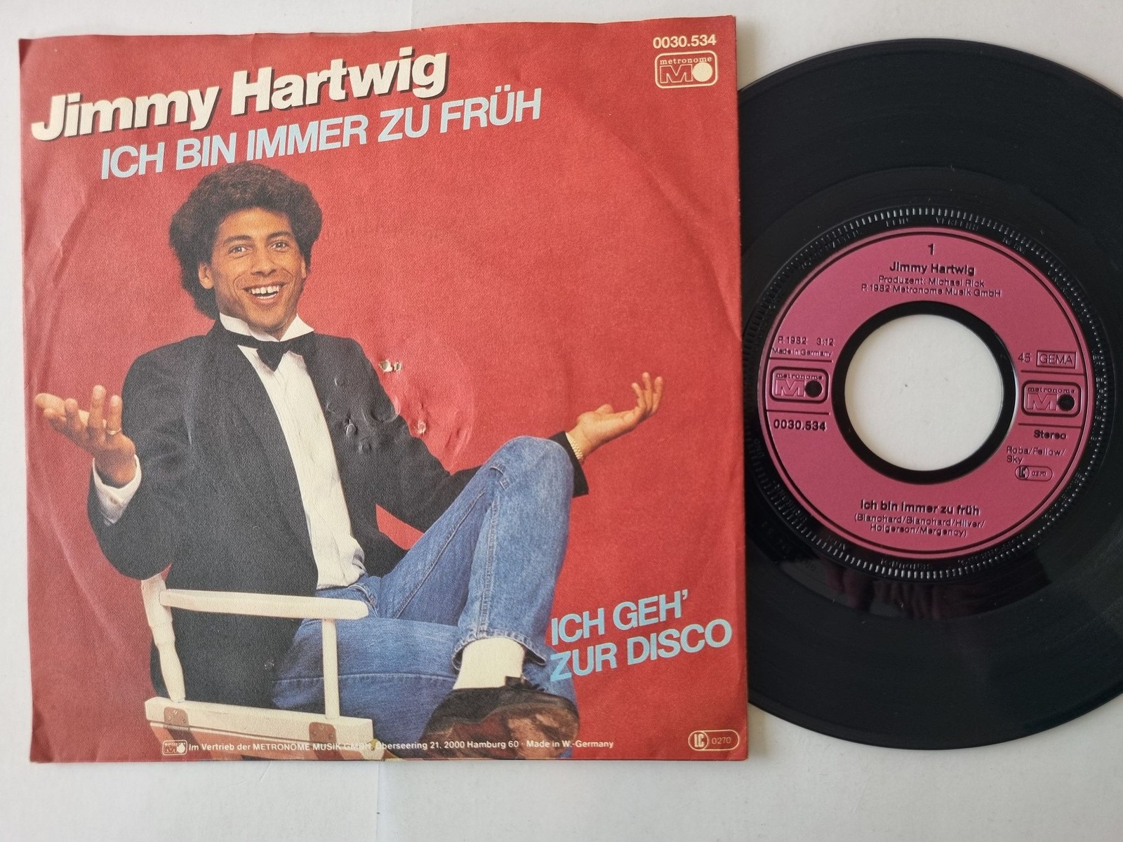 Jimmy Hartwig - Ich bin immer zu früh 7'' Vinyl Germany