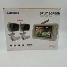 Moonybaby 55935-2T White Gray Camera Split Screen Baby Video Monitor