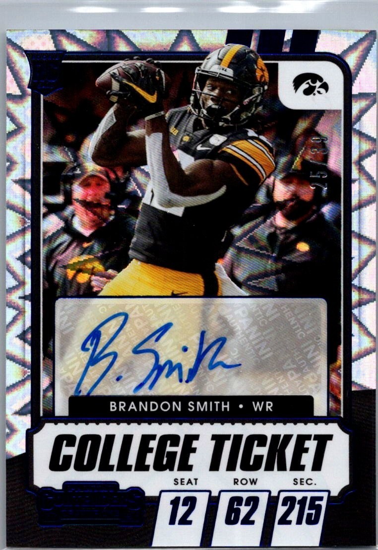 2021 Contenders College Ticket 25/39  Brandon Smith Rookie Auto RC no.252